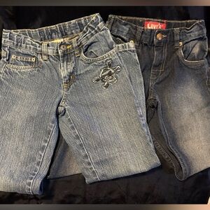 Two pair boys size 6 jeans Crazy 8 Levi’s EUC adjustable waistbands
